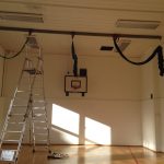 Empty gym with ladder